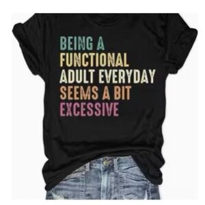 Graphic Tee with Colorful Text